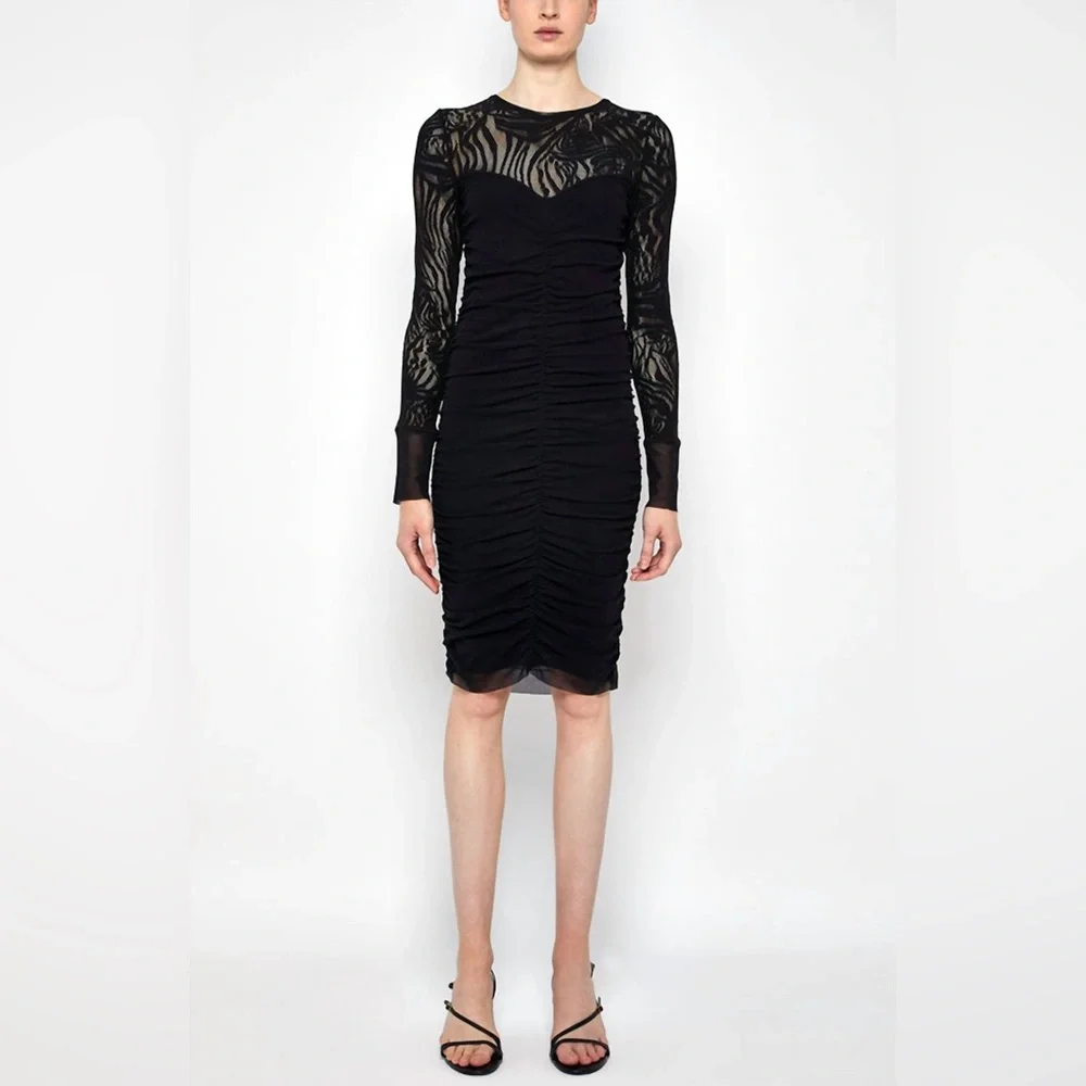 xxs bodycon dresses EVIE BLACK CRYSTAL LACE BODYCON DRESS | CULT MIA main image 0